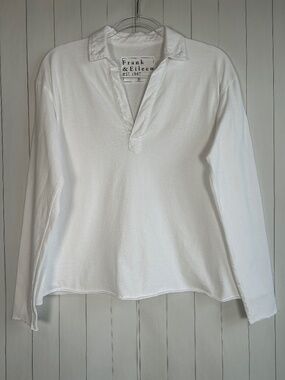 Frank & Eileen size S Patrick popover Henley white long sleeve vintage jersey